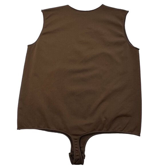 SKIMS Essential Crew Neck‎ Sleeveless Bodysuit NEW Chocolate Womens 4X/5X - Picture 3 of 11